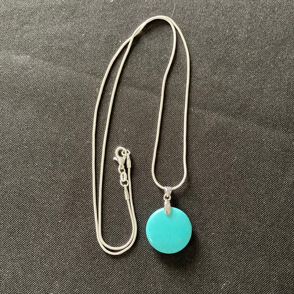 NWOT Sterling Necklace with Turquoise Pendant